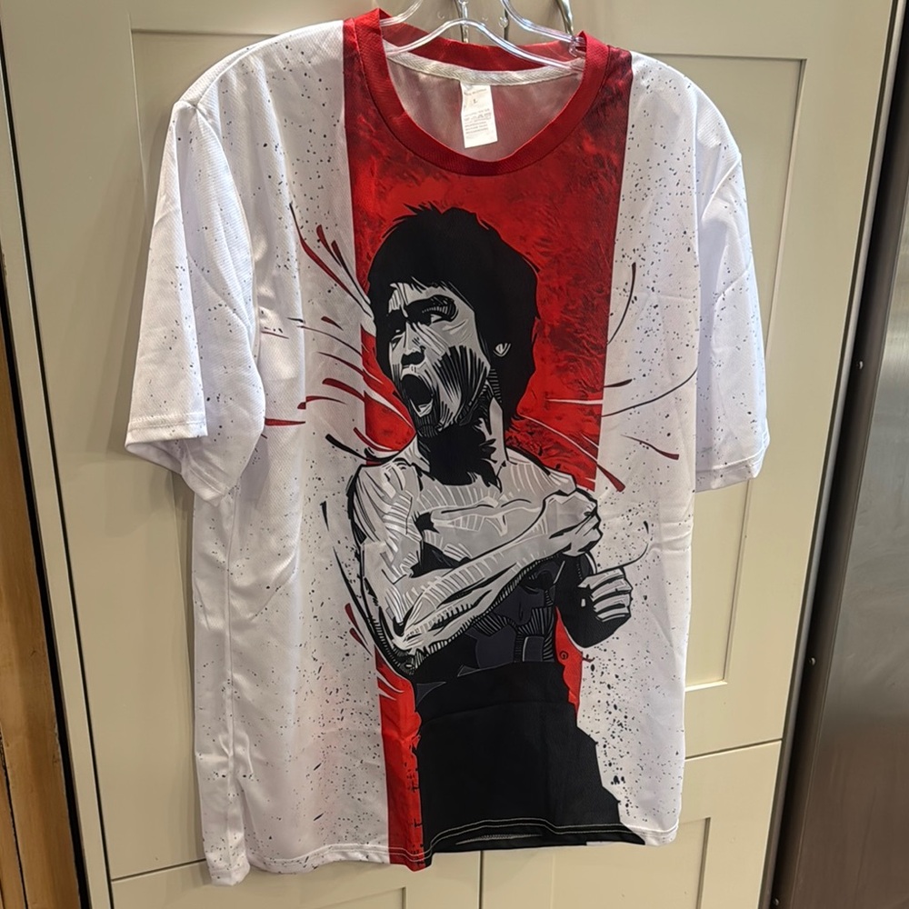 Graphic Men's Shirt - Red & White